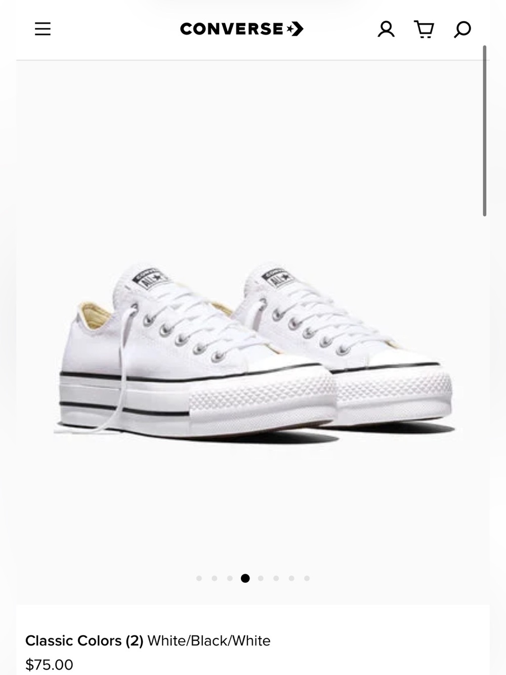 🌼Converse🌼 White Low Top Platform Chuck Taylor Sneakers, Size 9 - Picture 12 of 12